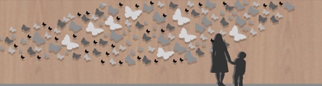 Muro de mariposas
