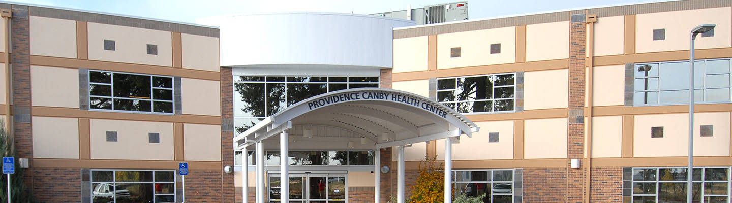 Entrada al centro de salud de Canby